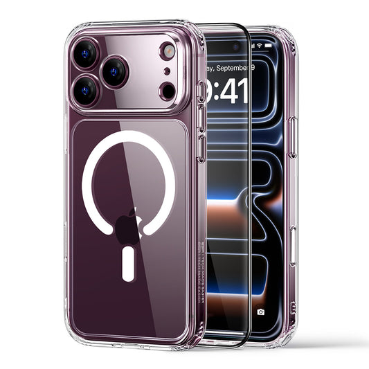 Funda MagSafe para Apple iPhone 18 Pro / 17 Pro, ESR, Classic Hybrid con Protector de Pantalla, Transparente