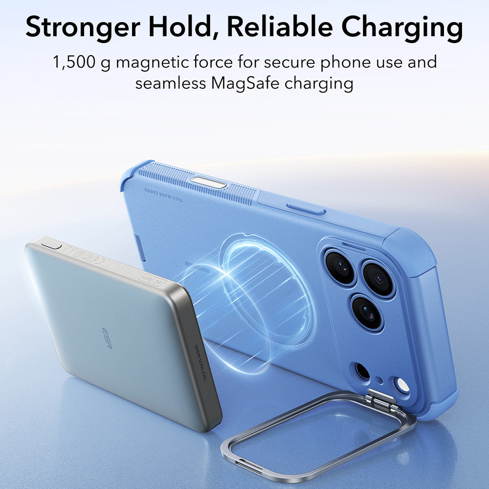 Funda MagSafe para Apple iPhone 18 Pro / 17 Pro, ESR, Cyber Armor Kickstand, Azul