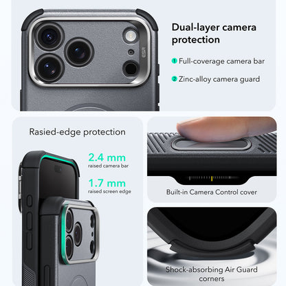 Funda MagSafe para Apple iPhone 18 Pro / 17 Pro, ESR, Cyber Armor Kickstand, Gris