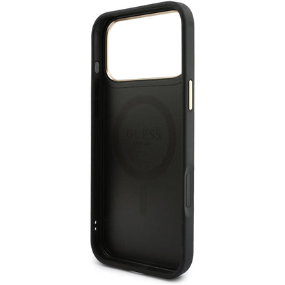 Funda MagSafe para Apple iPhone 18 Pro / 17 Pro, Guess, 4G Cardslot & Big Strap, negra