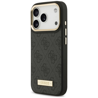 Funda MagSafe para Apple iPhone 18 Pro / 17 Pro, Guess, 4G Logo Plate, negra
