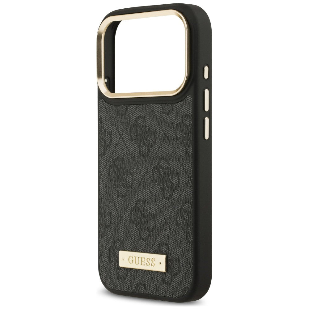 Funda MagSafe para Apple iPhone 18 Pro / 17 Pro, Guess, 4G Logo Plate, negra
