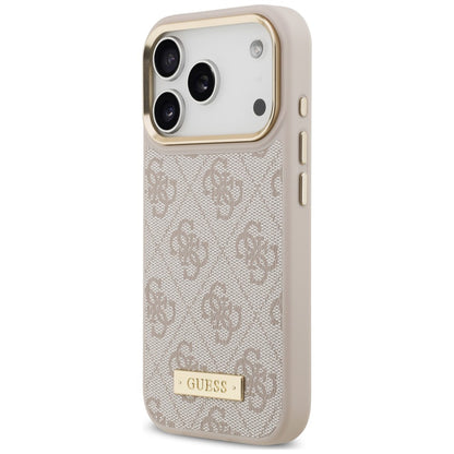Funda MagSafe para Apple iPhone 18 Pro / 17 Pro, Guess, 4G Logo Plate, Rosa
