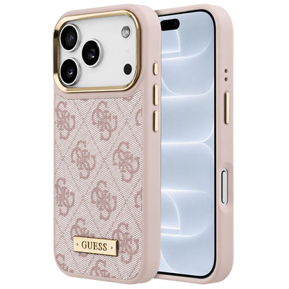 Funda MagSafe para Apple iPhone 18 Pro / 17 Pro, Guess, 4G Logo Plate, Rosa