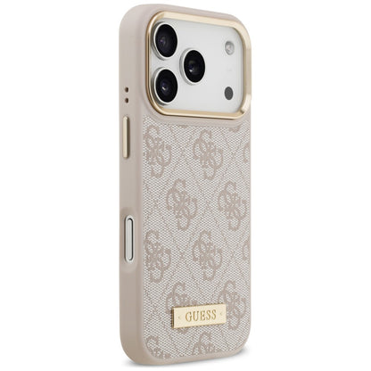 Funda MagSafe para Apple iPhone 18 Pro / 17 Pro, Guess, 4G Logo Plate, Rosa