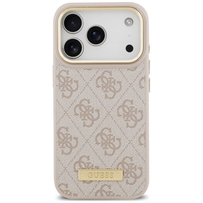 Funda MagSafe para Apple iPhone 18 Pro / 17 Pro, Guess, 4G Logo Plate, Rosa