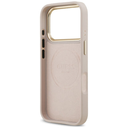 Funda MagSafe para Apple iPhone 18 Pro / 17 Pro, Guess, 4G Logo Plate, Rosa