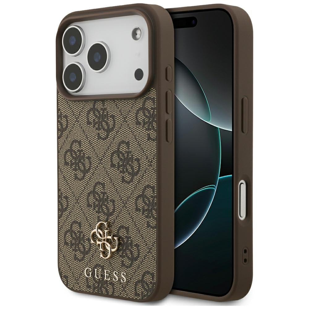 Funda MagSafe para Apple iPhone 18 Pro / 17 Pro, Guess, 4G Small and Classic, Marrón