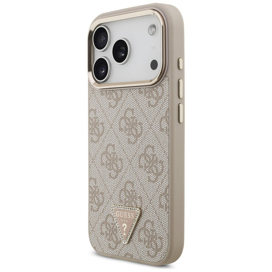 Funda MagSafe para Apple iPhone 18 Pro / 17 Pro, Guess, Logo Triángulo 4G, Rosa Dorado
