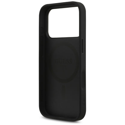 Funda MagSafe para Apple iPhone 18 Pro / 17 Pro, Guess, 4G Triangle Strass, Negra