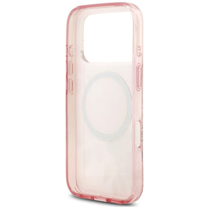 Funda MagSafe para Apple iPhone 18 Pro / 17 Pro, Guess, IML Flower & Tonal Circle, rosa
