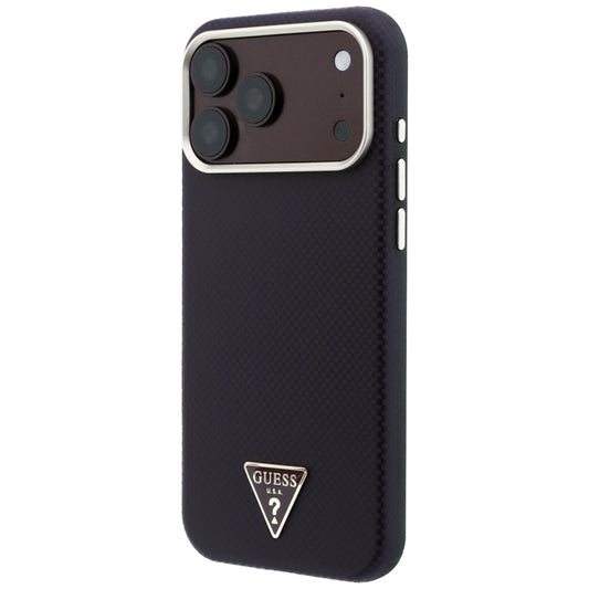 Funda MagSafe para Apple iPhone 18 Pro / 17 Pro, Guess, Logo Triángulo de Kevlar, Granate