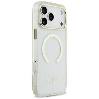 Funda MagSafe para Apple iPhone 18 Pro / 17 Pro, Guess, Contorno Metálico, Dorada