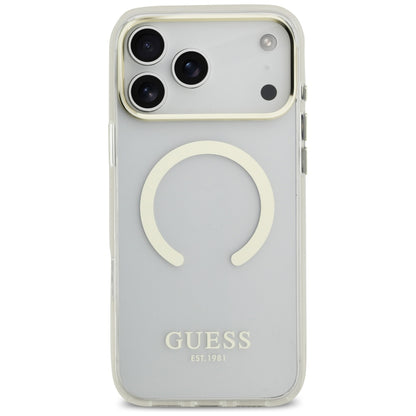 Funda MagSafe para Apple iPhone 18 Pro / 17 Pro, Guess, Contorno Metálico, Dorada