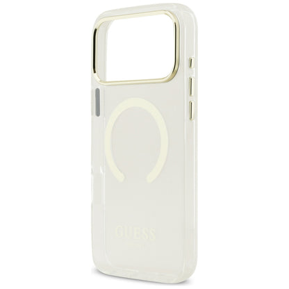 Funda MagSafe para Apple iPhone 18 Pro / 17 Pro, Guess, Contorno Metálico, Dorada