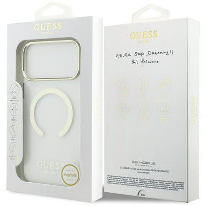 Funda MagSafe para Apple iPhone 18 Pro / 17 Pro, Guess, Contorno Metálico, Dorada