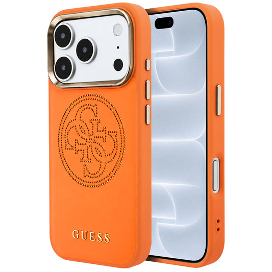 Funda MagSafe para Apple iPhone 18 Pro / 17 Pro, Guess, Perforada 4G, Naranja