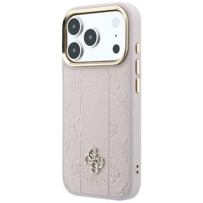 Funda MagSafe para Apple iPhone 18 Pro / 17 Pro, Guess, Stripe Peony 4G, Rosa