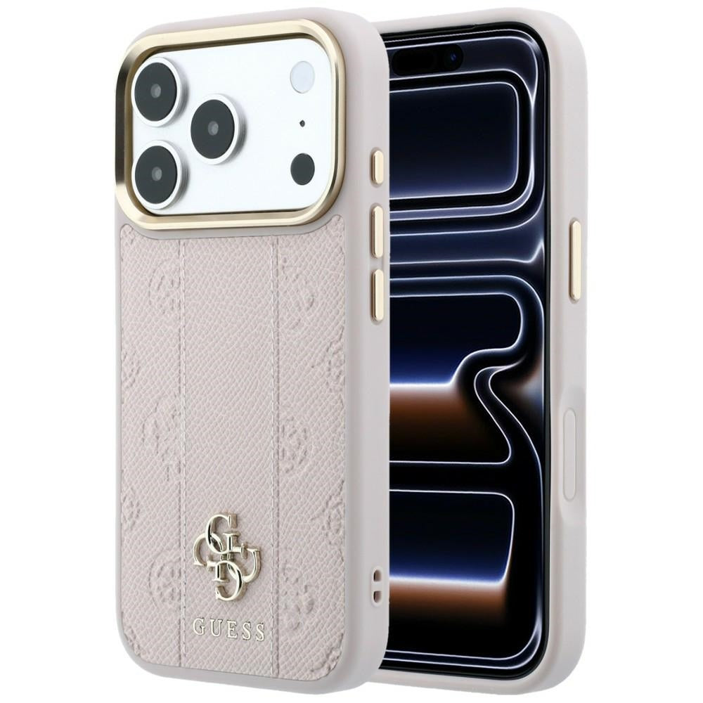 Funda MagSafe para Apple iPhone 18 Pro / 17 Pro, Guess, Stripe Peony 4G, Rosa