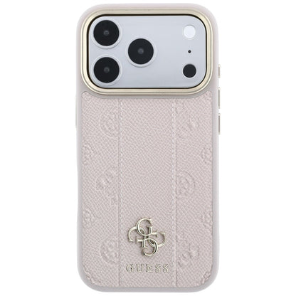 Funda MagSafe para Apple iPhone 18 Pro / 17 Pro, Guess, Stripe Peony 4G, Rosa