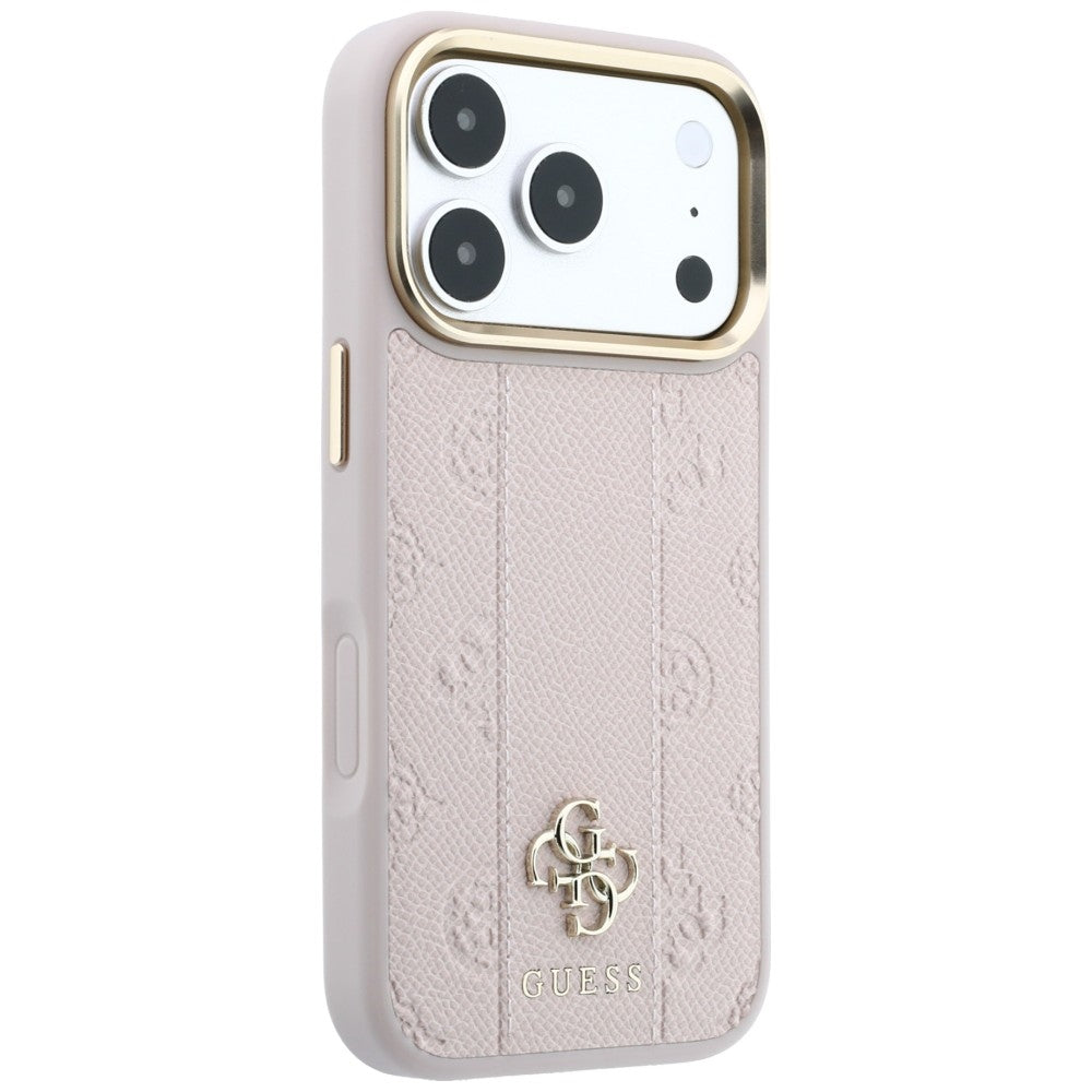 Funda MagSafe para Apple iPhone 18 Pro / 17 Pro, Guess, Stripe Peony 4G, Rosa