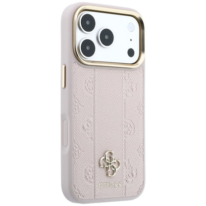Funda MagSafe para Apple iPhone 18 Pro / 17 Pro, Guess, Stripe Peony 4G, Rosa