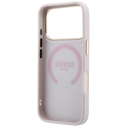 Funda MagSafe para Apple iPhone 18 Pro / 17 Pro, Guess, Stripe Peony 4G, Rosa