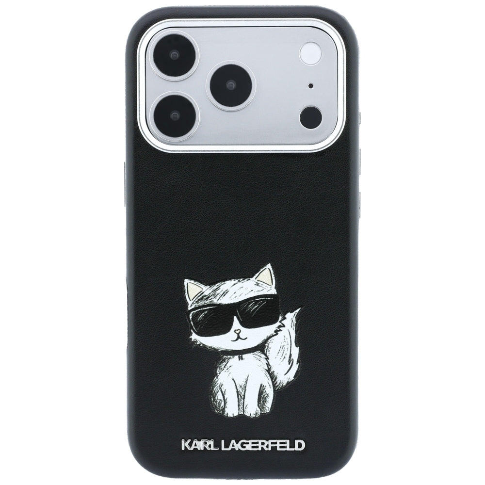 Funda MagSafe para Apple iPhone 18 Pro / 17 Pro, Karl Lagerfeld, Choupette Sketch, Negra