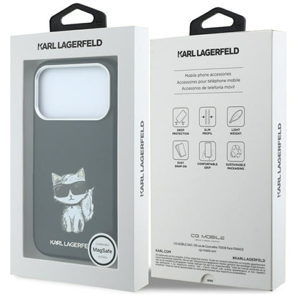 Funda MagSafe para Apple iPhone 18 Pro / 17 Pro, Karl Lagerfeld, Choupette Sketch, Negra