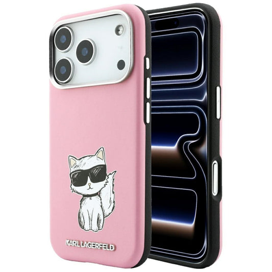 Funda MagSafe para Apple iPhone 18 Pro / 17 Pro, Karl Lagerfeld, Choupette Sketch, Rosa