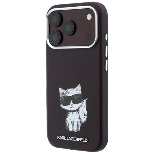 Funda MagSafe para Apple iPhone 18 Pro / 17 Pro, Karl Lagerfeld, Choupette Sketch, Burdeos