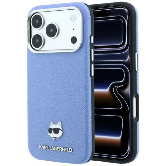 Funda MagSafe para Apple iPhone 18 Pro / 17 Pro, Karl Lagerfeld, Grained Choupette Head, Bleu