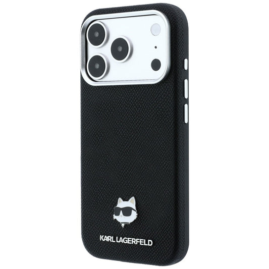 Funda MagSafe para Apple iPhone 18 Pro / 17 Pro, Karl Lagerfeld, Grained Choupette Head, Negra
