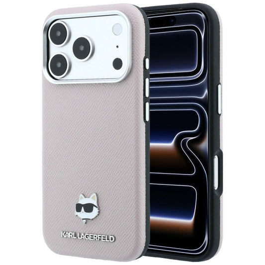 Funda MagSafe para Apple iPhone 18 Pro / 17 Pro, Karl Lagerfeld, Grained Choupette Head, Rosa