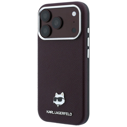 Funda MagSafe para Apple iPhone 18 Pro / 17 Pro, Karl Lagerfeld, Grained Choupette Head, Burdeos
