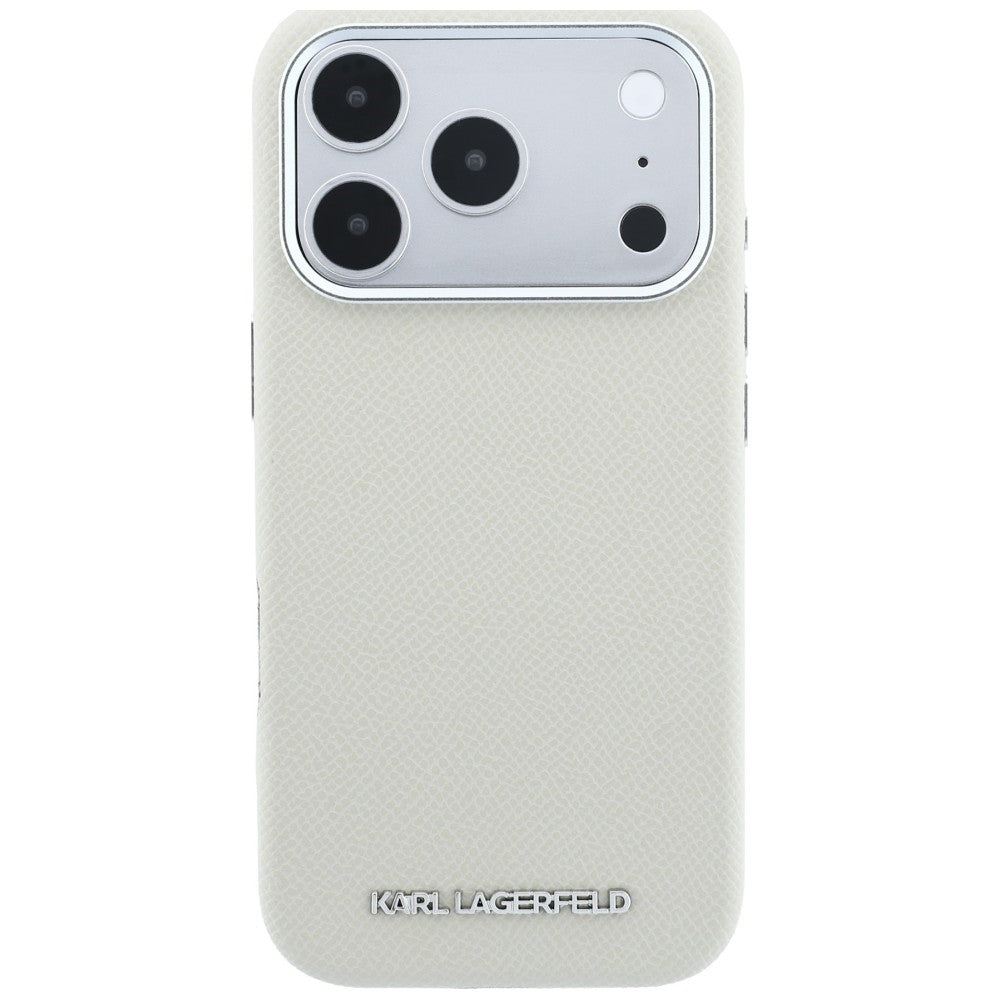 Funda MagSafe para Apple iPhone 18 Pro / 17 Pro, Karl Lagerfeld, Logo Alargado Granulado, Beige