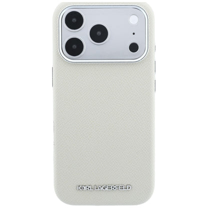 Funda MagSafe para Apple iPhone 18 Pro / 17 Pro, Karl Lagerfeld, Logo Alargado Granulado, Beige