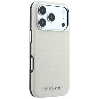 Funda MagSafe para Apple iPhone 18 Pro / 17 Pro, Karl Lagerfeld, Logo Alargado Granulado, Beige