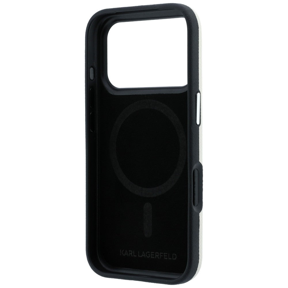Funda MagSafe para Apple iPhone 18 Pro / 17 Pro, Karl Lagerfeld, Logo Alargado Granulado, Beige