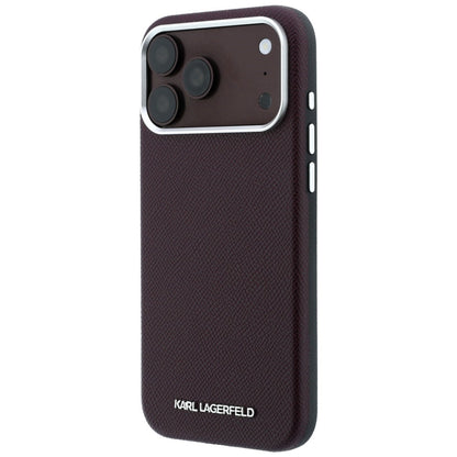 Funda MagSafe para Apple iPhone 18 Pro / 17 Pro, Karl Lagerfeld, Logo Alargado Granulado, Burdeos