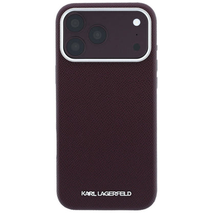 Funda MagSafe para Apple iPhone 18 Pro / 17 Pro, Karl Lagerfeld, Logo Alargado Granulado, Burdeos