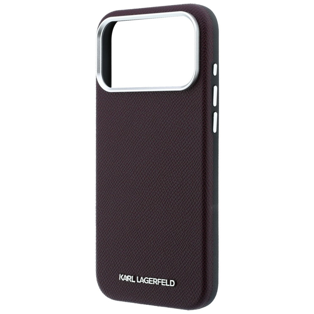 Funda MagSafe para Apple iPhone 18 Pro / 17 Pro, Karl Lagerfeld, Logo Alargado Granulado, Burdeos