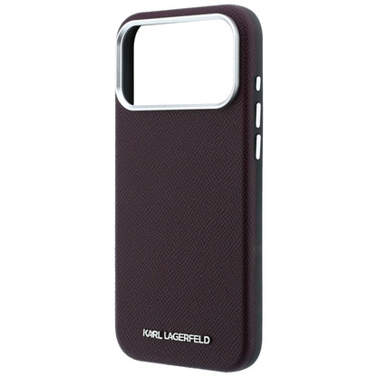 Funda MagSafe para Apple iPhone 18 Pro / 17 Pro, Karl Lagerfeld, Logo Alargado Granulado, Burdeos