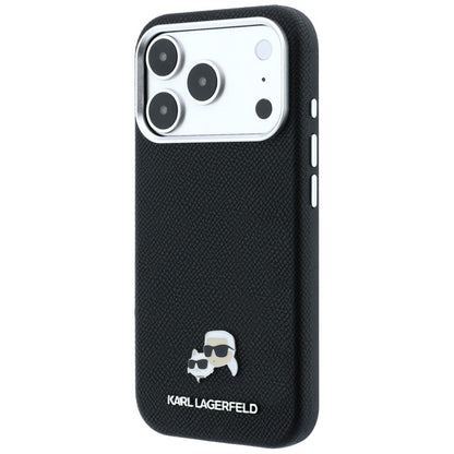 Funda MagSafe para Apple iPhone 18 Pro / 17 Pro, Karl Lagerfeld, Grained KC Heads, Negra