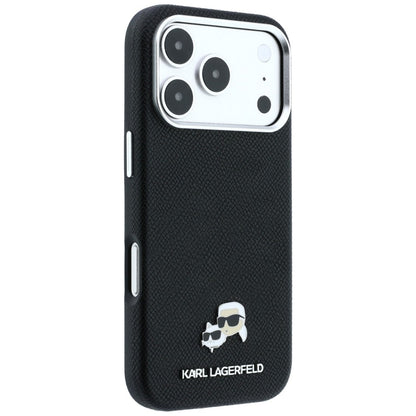 Funda MagSafe para Apple iPhone 18 Pro / 17 Pro, Karl Lagerfeld, Grained KC Heads, Negra