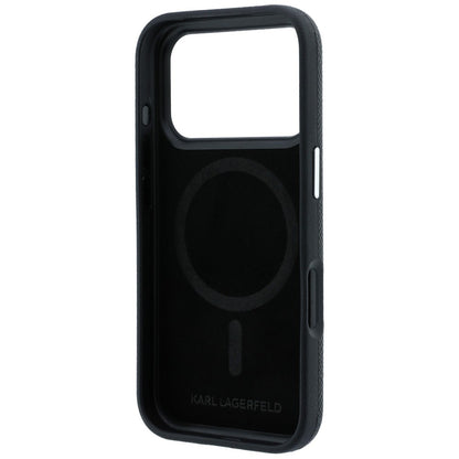Funda MagSafe para Apple iPhone 18 Pro / 17 Pro, Karl Lagerfeld, Grained KC Heads, Negra