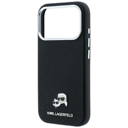 Funda MagSafe para Apple iPhone 18 Pro / 17 Pro, Karl Lagerfeld, Grained KC Heads, Negra
