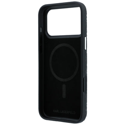 Funda MagSafe para Apple iPhone 18 Pro / 17 Pro, Karl Lagerfeld, Logo de Metal Granulado, Negra