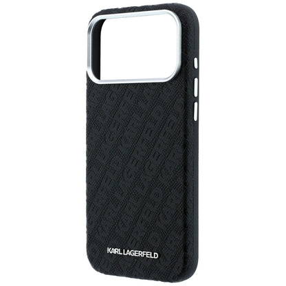 Funda MagSafe para Apple iPhone 18 Pro / 17 Pro, Karl Lagerfeld, Logo de Metal Granulado, Negra