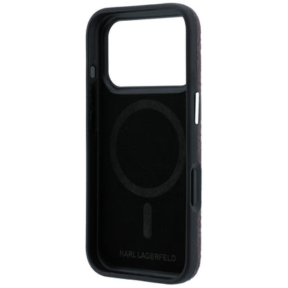 Funda MagSafe para Apple iPhone 18 Pro / 17 Pro, Karl Lagerfeld, Logo de Metal Granulado, Burdeos